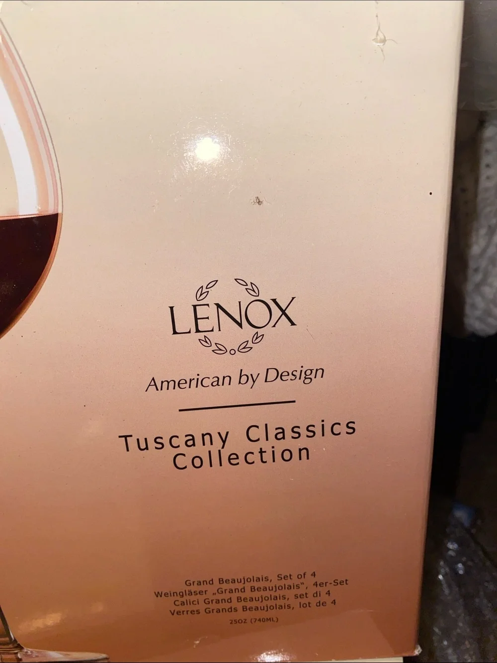 Lenox WSet of 6 Clear Crystal Wine Glasses - Large Balloon Bowls